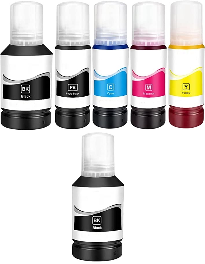 Compatible Epson 105/106 Full set of Ecotank Ink Bottles + EXTRA BLACK (2 x Black, 1 x Photo Black/Cyan/Magenta/Yellow)